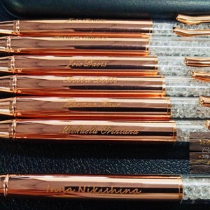 Buy 1 get 1 free Personalized Rose gold wedding pen crystal ballpoint pen, Custom engraved crystal pen, Planner journal pen, pen gift