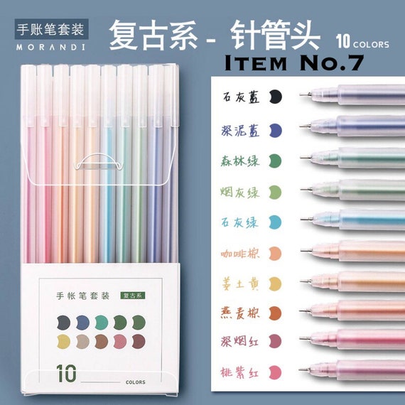 10 Color Pens Set Writing Pens 0.4mm Tip Fineliner Fast-dry For