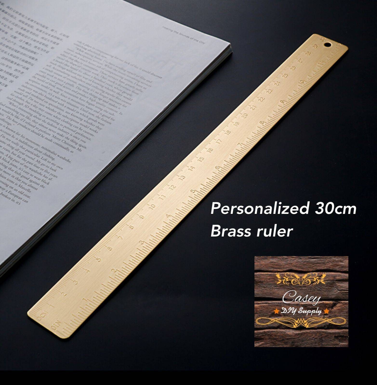 Gold Metal Ruler, 15cm Brass Craft Measuring Ruler, Gold Desk