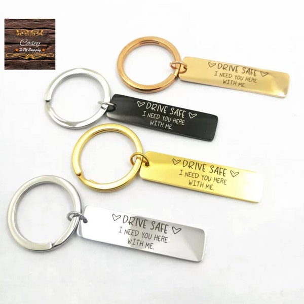 Inspirational Drive Safe Keychain - Gift From Mom To Son Or Daughter, Stainless Steel Keyring - View #3