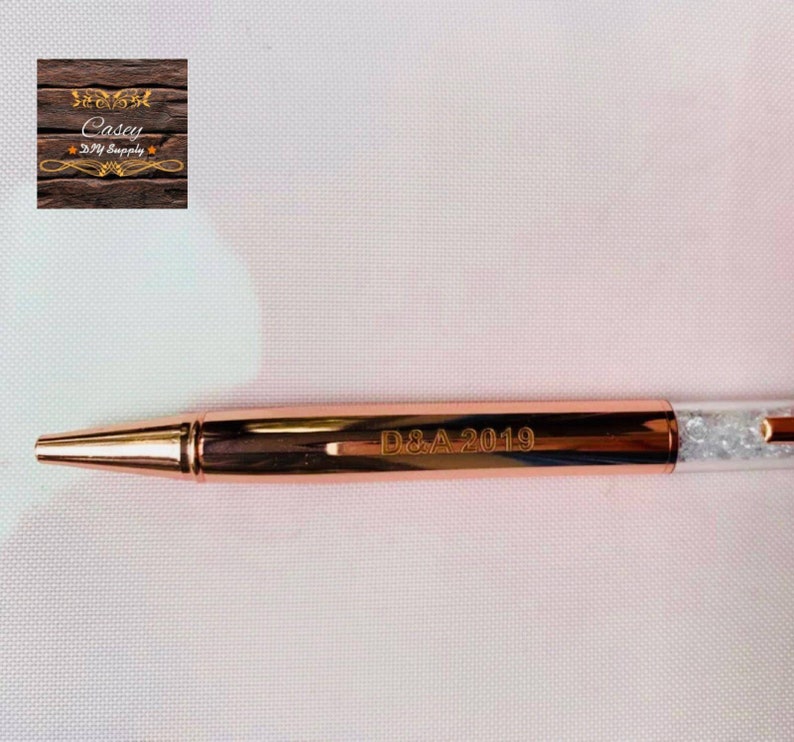 Personalized Rose gold crystal ballpoint pen Custom engraved Etsy
