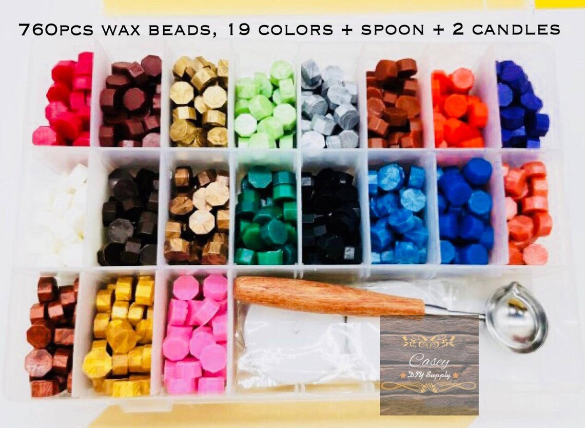 19 Colors 760pcs Sealing Wax Beads Gift Set Wax Beads Gift Etsy