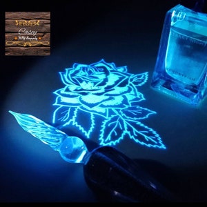 Invisible ink for fountain pen, invisible ink , glass dip pen invisible ink UV light fluorescent ink, secret message writing ink