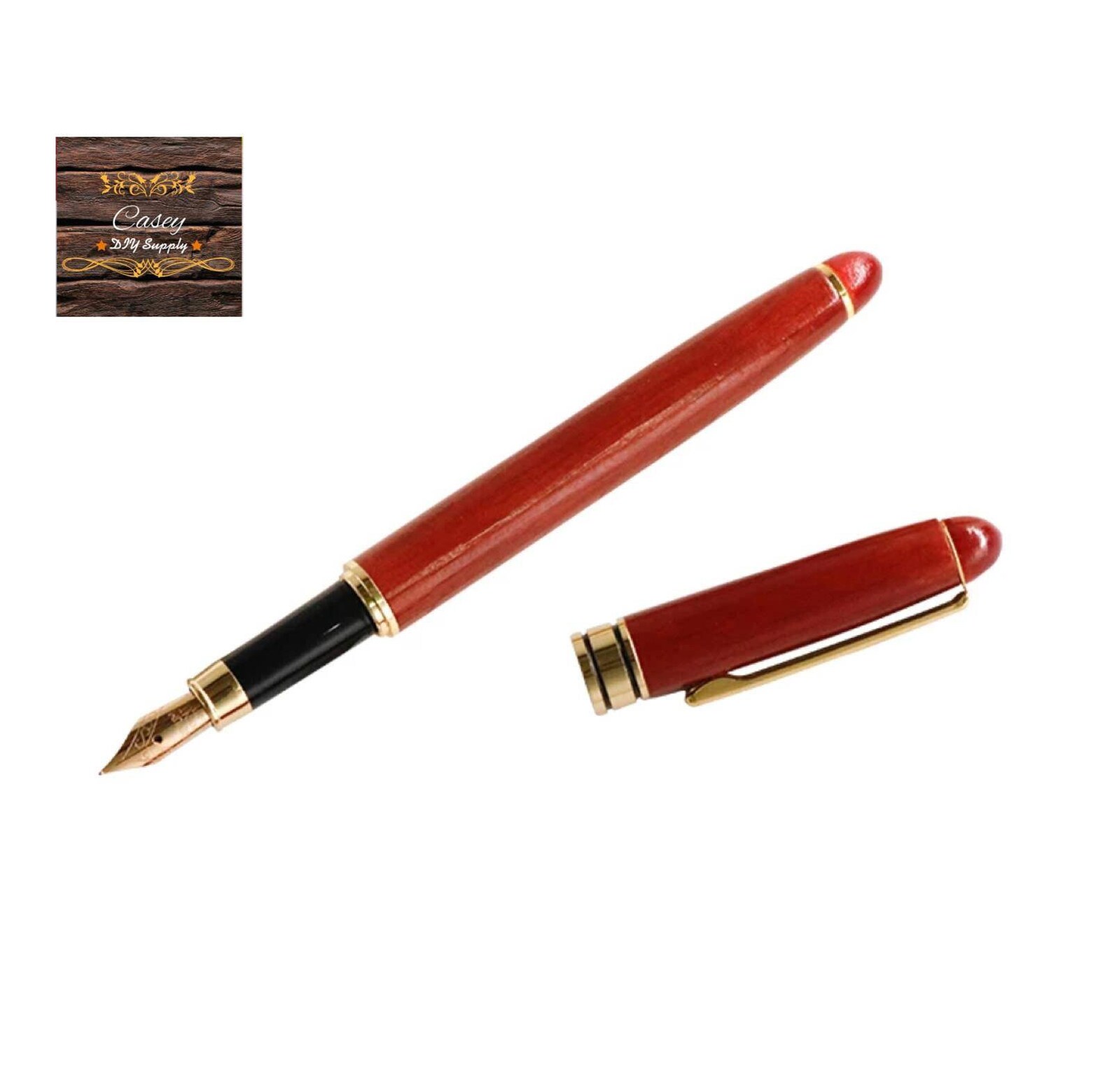 Personalized Red Wood Fountain Pen Custom Engraved Fountain Etsy