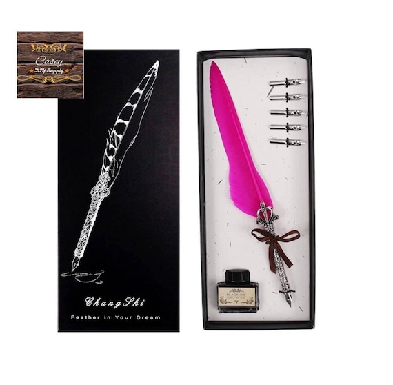 Hot Pink Wedding Invitation Feather Pen, Quill Pen-ink Pen, Quill