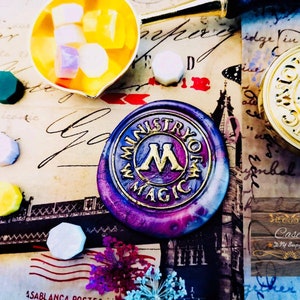 party wax seal wax seal stamp ministry of magic wax seal Stamp with wooden handle Ministry of magic wax seal stamp
