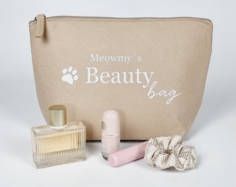 Kosmetiktasche Katzenmama, Beautybag Catmom, Meowmys Beautybag, Aufbewahrungsmöglichkeit für Kosmetik