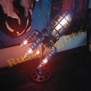 Steampunk Rocket Lamp: The Rocket With Flames That Doesn't Catch Things On Fire!