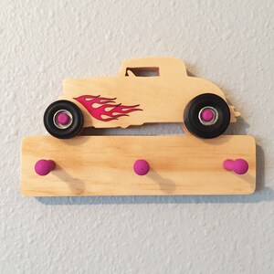 1932 Ford 3-Window Coupe Hot Rod Wooden Key Holder for wall, Wall Hooks, Classic Cars