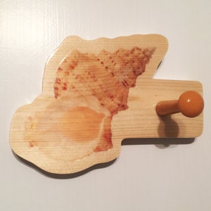 Seashell Wooden Wall Hook, Towel or Robe Hook for Wall