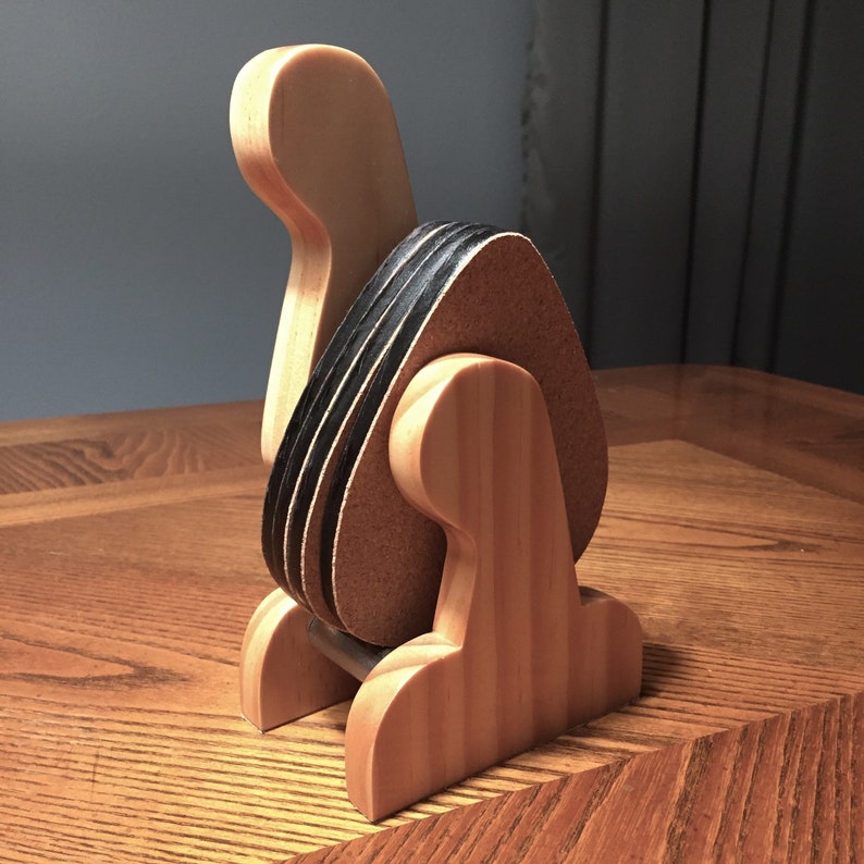 Guitar Pick Drink Coasters with a Stand styled after a Fender Etsy