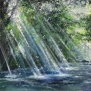 Bella luce - dipinto ad acquerello di Kyoji Madaraki