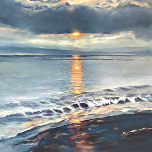 Akiya Beach original oil painting by Harumi Kiyota