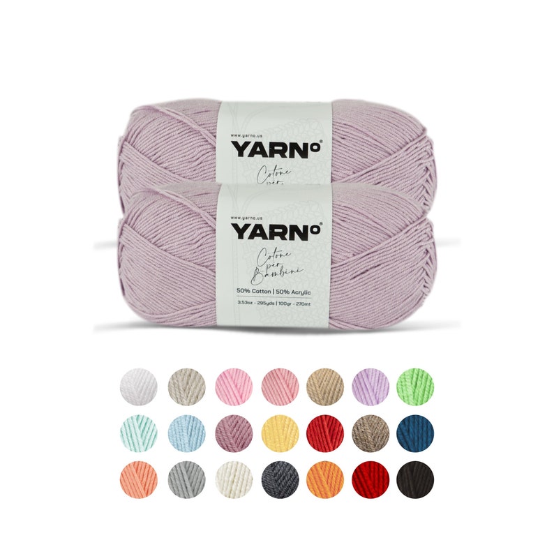 Translated Sale YARNO- COTONE per Bambini Cotton-Acrylic Skein 2 Yarn Each
