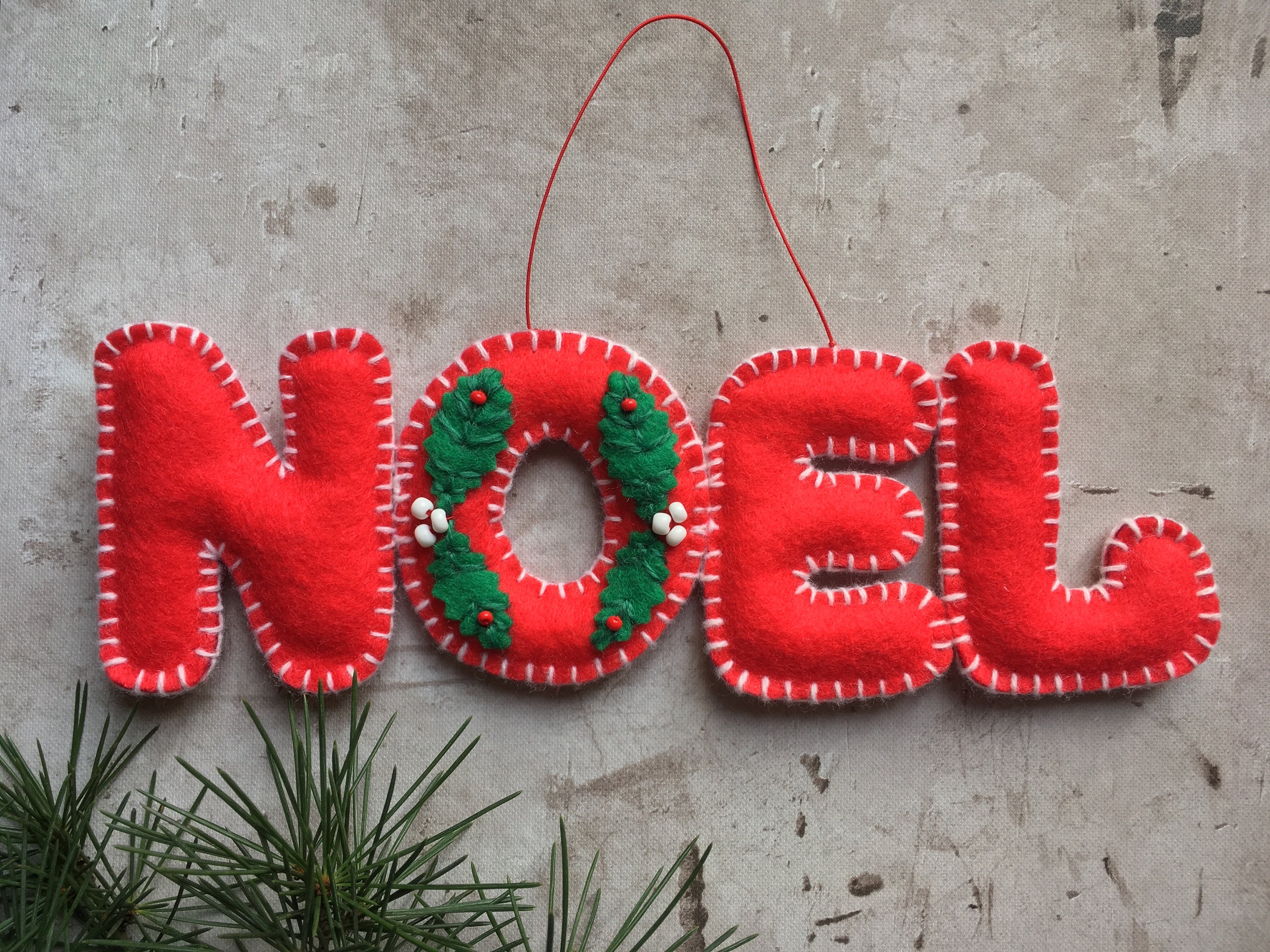 Décoration de Noël Lettres Noël en Feutrine
