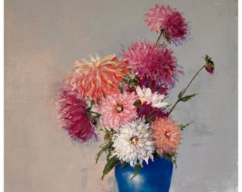 Flowers in vase. Original.