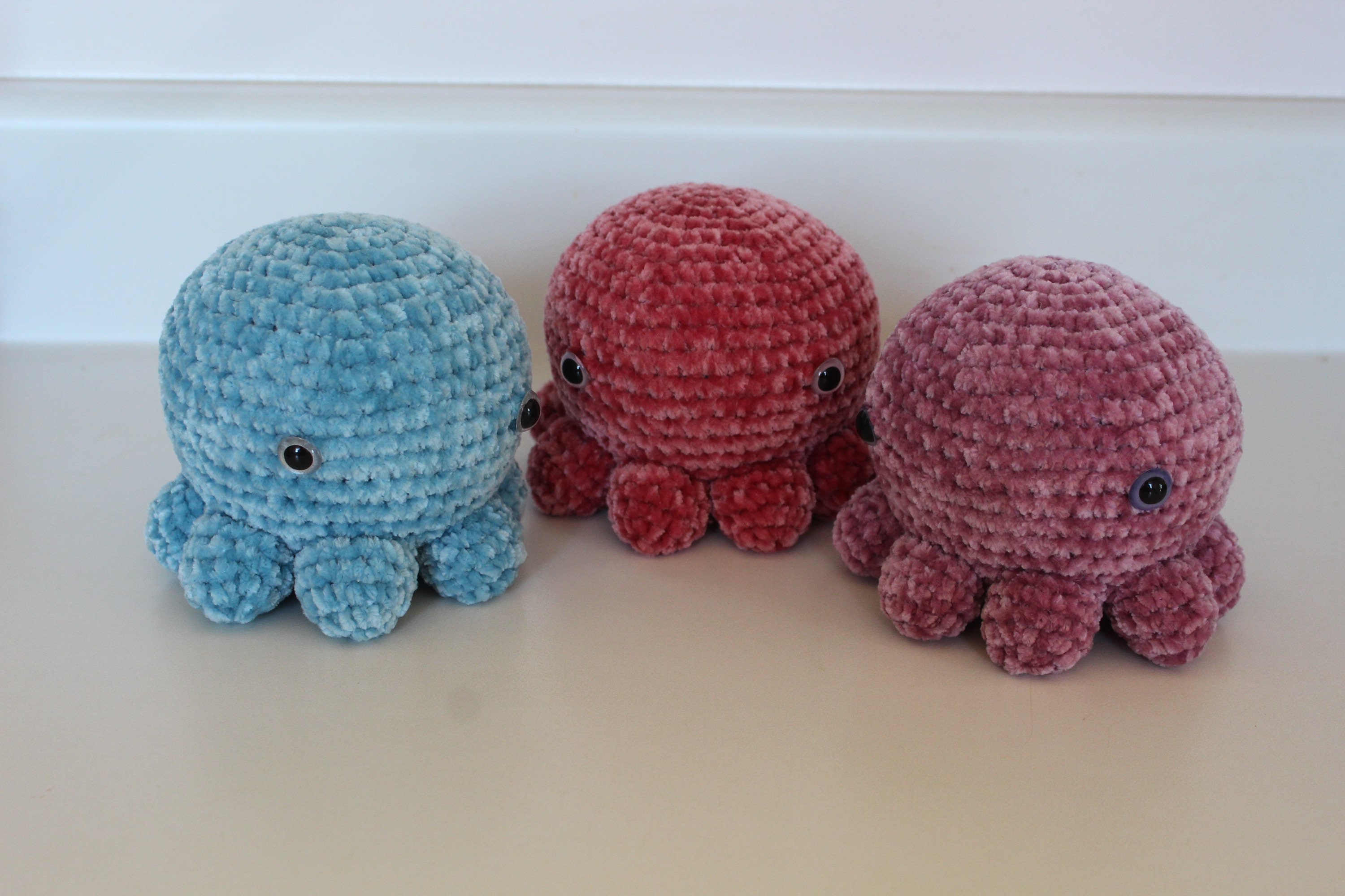Octopus Crochet Octopus Velvet Velvet Octopus Amigurumi Etsy