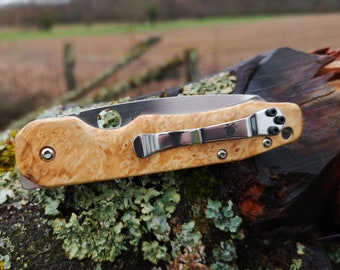 Scales for Spyderco smock stabilised maple  (NO knife)