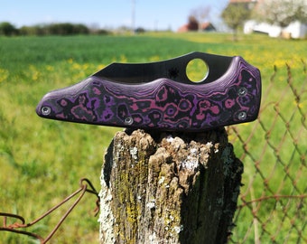 Scales for Spyderco yojumbo  Fatcarbon purple haze   (NO knife)