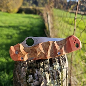 Spyderco Paramilitary 2 Stabilized Maple Burl Orange/Ivory Grips (SEM FACA)