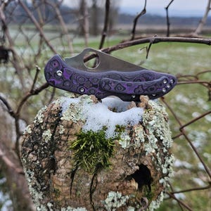Spyderco Delica 4 fatcarbon Purple Haze messen (zonder mes)