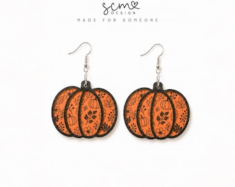 Pumpkin Earring Laser Cut File, Glowforge SVG (Digital Download)