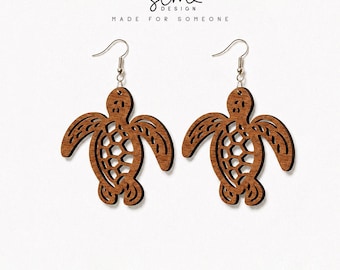 Sea Turtle Earring SVG: Glowforge Laser Cut File (Digital Download)