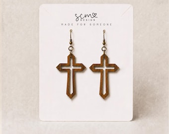 Cross Earring SVG Laser Cut File: Glowforge Christian Design