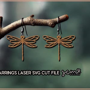 Dragonfly Laser SVG cut files/ Earrings Dragonfly SVG/ Glowforge cut file, Layered earring file, Dragonfly Laser Earrings SVG cut files