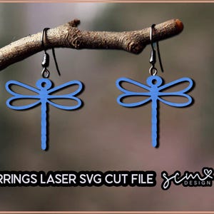 Dragonfly Earring Laser SVG cut files | Dragonfly Earring Glowforge | Glowforge Earring Files | Animal Earrings laser SVG cut file