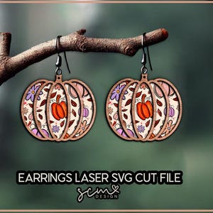 Pumpkin  Earring Laser Cut Files, Fall  Earring Laser SVG Files, Earring Laser cut Files, Fall Earring SVG Files,  halloween earring svg