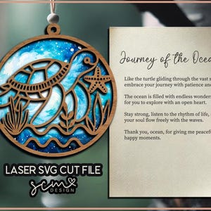 Schildkröte Suncatcher Laser SVG-Schnittdatei, Meeresschildkröte Suncatcher SVG, Glowforge Suncatcher Laser, Schildkröte Laser Cut-Datei, Ozean Laser SVG-Schnitt