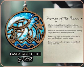 Schildkröte Suncatcher Laser Cut File: Ocean SVG (Digital Download)