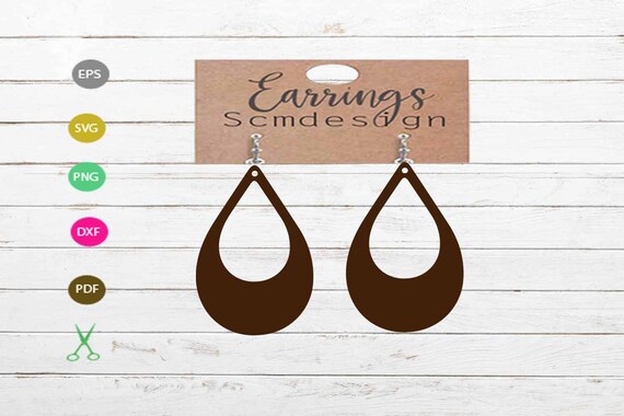 Leather Earrings SVGearrings template earrings cut file Tear | Etsy