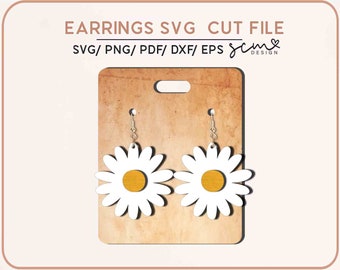 Gänseblümchen Laser Ohrringe SVG: Glowforge Cut File (Digitaler Download)