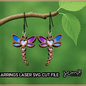 Libelle Ohrring Laser Cut File / Libelle Baumeln Ohrring svg / Ohrringe Libellen svg / Buch Ohrring Laser Cut File / Ohrringe svg cut Files
