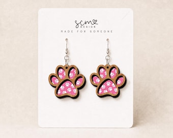 Dog Paw Earrings SVG Laser Cut File: Dog Mom Jewelry (Digital Download)
