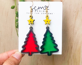 Weihnachtsbaum Ohrringe SVG Laser Cut Datei (Digital Download)