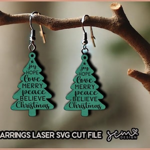 Christmas Tree Earrings SVG Laser Cut File (Digital Download)