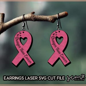 Boucles d'oreilles Cancer Fichiers découpés au laser SVG / Boucles d'oreilles cancer SVG Design / Boucles d'oreilles pour Cancer fichier SVG laser coupé, fichier de coupe Glowforge