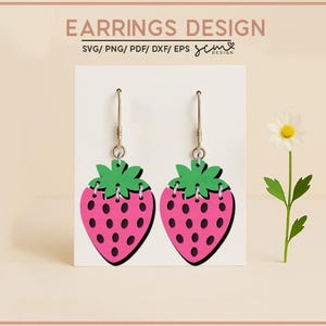 Strawberry Earrings SVG Laser Cut File