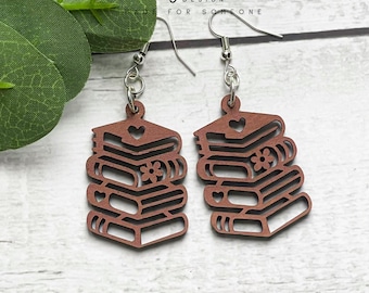 Book Earrings SVG Laser Cut File: Cricut Design (Digital Download)