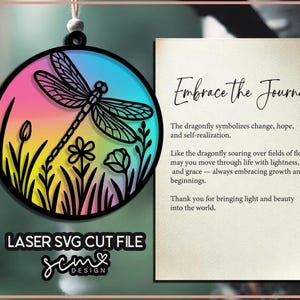 Dragonfly Suncatcher SVG for Laser, Dragonfly Suncatcher Car Charm SVG, Hanging Ornament SVG, File, Glowforge Cut File, Wall Art Laser svg