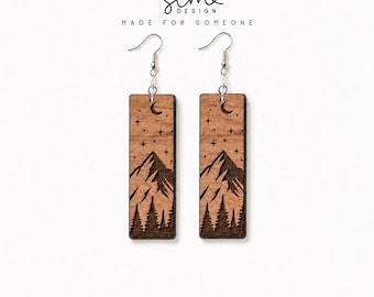 Mountain Earrings Laser Cut SVG: Glowforge Files (Digital Download)