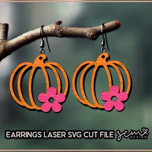 Pumpkin Earring Laser Cut Files, Fall Earring Laser SVG Files, Earring Laser cut Files, Fall Earring SVG Files, earrings halloween laser svg