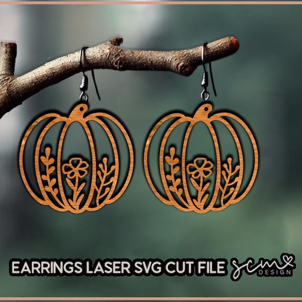 Pumpkin Flower Earrings Laser Cut Files: Fall SVG (Digital Download)