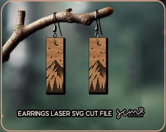 Mountain Earrings Laser Cut SVG: Glowforge Files (Digital Download)