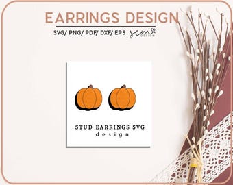 Pumpkin Stud Earring Laser Cut File: Halloween SVG (Digital Download)