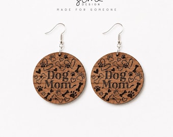 Dog Mom Earrings Laser SVG Cut File: Glowforge Files (Digital Download)