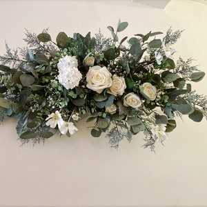 Creamy White Rose Hanging Flowers for Wedding, Artificial Flowers for Arch, Archway Silk flowers, Wedding Altar Decor, Backdrop Silk Flowers
